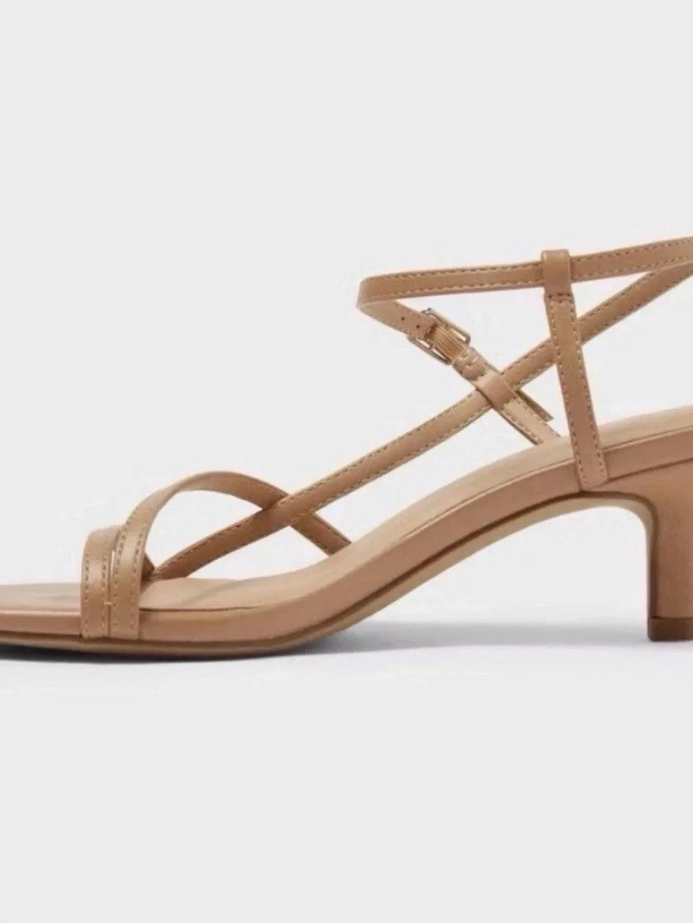 Women’s Stella Sand Toe Strappy Reggie Heels - A New Day Sand Size 9.5 …Warehous